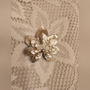 Vintage Silver Leaf Brooch
